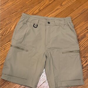 Free Country Khaki Outdoor Cargo Shorts | Size 32 | Lightweight Hiking Style
